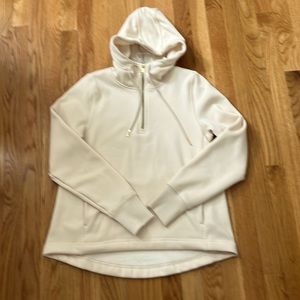 Ecru Athleta quarter zip hoodie
